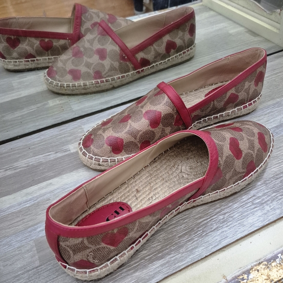 Coach Women's Red and Brown Espadrilles - Picture 7 of 11